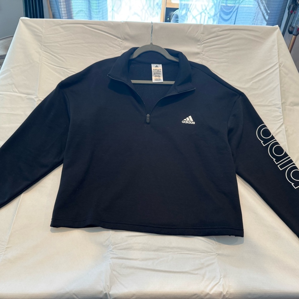 Adidas Black and Gray Pullover